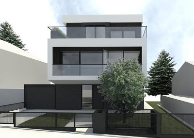 Visualisierung 3D Modell Einfamilienhaus Straßenansicht